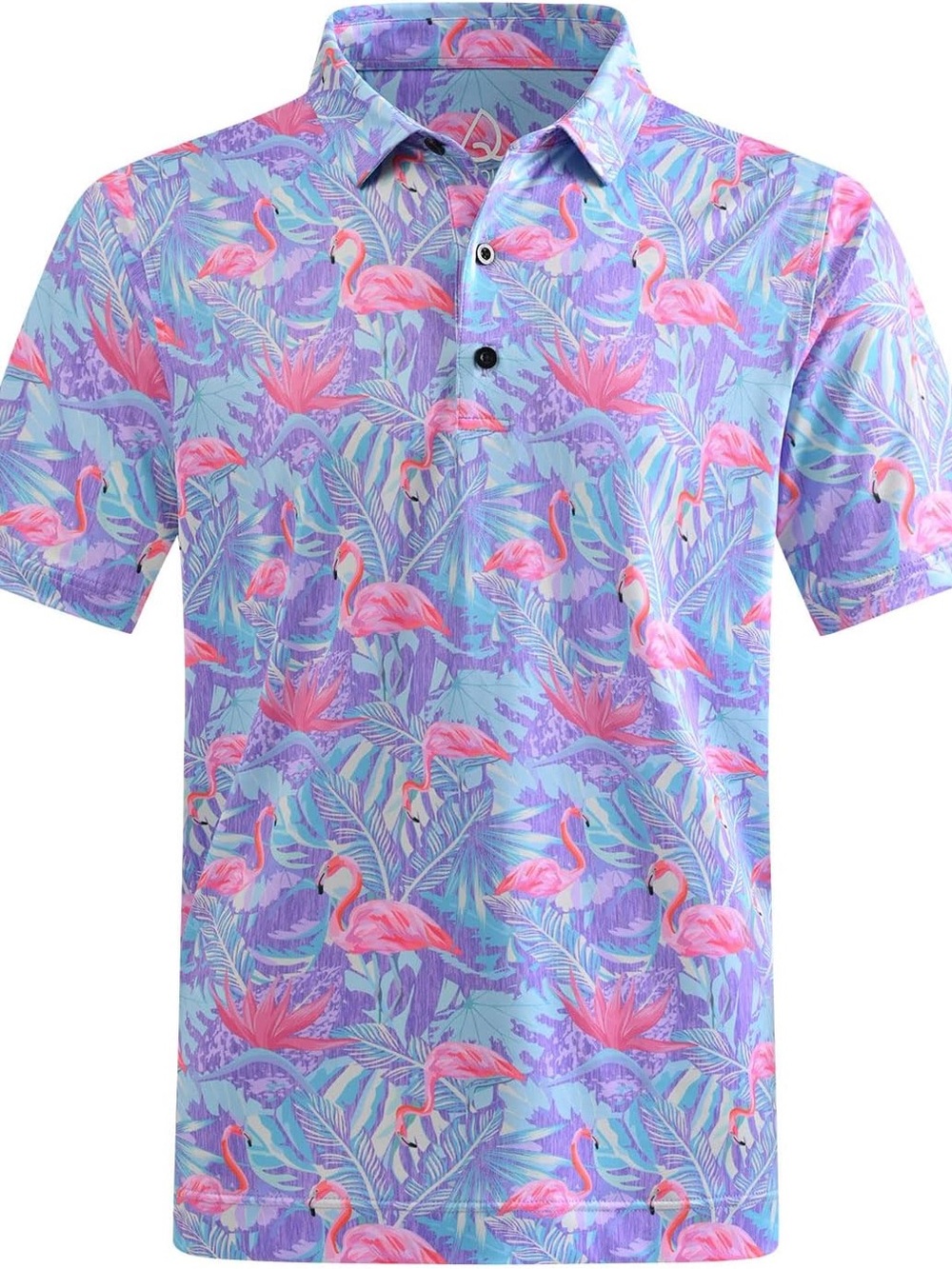 Deolax Men’s Golf Polo Shirt Flamingo Print Size XL
